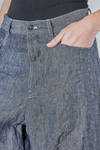 jeans ampio e leggero in denim lavato di ramié e lino melange - FORME D' EXPRESSION 
