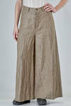 5 pockets trousers in washed and flamed ramié and linen denim - FORME D' EXPRESSION 