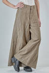 5 pockets trousers in washed and flamed ramié and linen denim - FORME D' EXPRESSION 