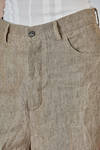 5 pockets trousers in washed and flamed ramié and linen denim - FORME D' EXPRESSION 