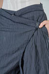 pantalone corto e ampio in gessato di canapa, cotone e metallo - MARC LE BIHAN 