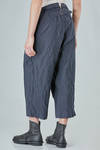 short and wide trousers in hemp, cotton and metal pinstripe - MARC LE BIHAN 