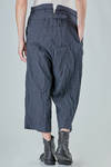 short and wide trousers in hemp, cotton and metal pinstripe - MARC LE BIHAN 