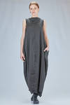 long and wide dress in washed cotton and cupro canva - MARC LE BIHAN 