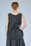 sleeveless top in washed cotton and cupro canva with small stripes - MARC LE BIHAN 
