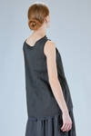 sleeveless top in washed cotton and cupro canva with small stripes - MARC LE BIHAN 
