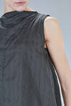 sleeveless top in washed cotton and cupro canva with small stripes - MARC LE BIHAN 