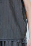 sleeveless top in washed cotton and cupro canva with small stripes - MARC LE BIHAN 