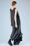 sleeveless top in washed cotton and cupro canva with small stripes - MARC LE BIHAN 