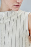 sleeveless top in washed cotton and cupro canva with small stripes - MARC LE BIHAN 