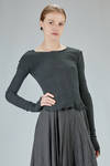 short 'couture' top in stretch polyamide, silk and elastan froissé - MARC LE BIHAN 