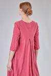long, wide and flared dress in washed linen flamed canva - RICORRROBE 