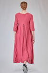 long, wide and flared dress in washed linen flamed canva - RICORRROBE 