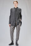 long and wide shirt in linen gauze with 'dropped' check - RICORRROBE 