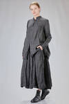 long and wide shirt in linen gauze with 'dropped' check - RICORRROBE 