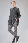 long and wide shirt in linen gauze with 'dropped' check - RICORRROBE 