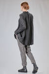 long and wide shirt in linen gauze with 'dropped' check - RICORRROBE 