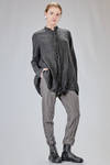 long and wide shirt in linen gauze with 'dropped' check - RICORRROBE 