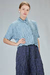 short and wide shirt in soft web polyester froissé - SHU MORIYAMA 