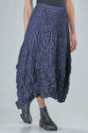 long and wide skirt in soft polyester froissé - SHU MORIYAMA 