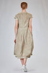 wide and flared dress in melange washed cotton, lyocell, polyamide, seaweed and elastan canva - RUNDHOLZ 