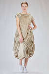 wide and flared dress in melange washed cotton, lyocell, polyamide, seaweed and elastan canva - RUNDHOLZ 
