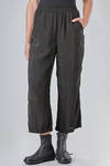 soft trousers, ankle-lenght in washed cupro canva - RUNDHOLZ 