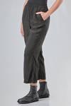 soft trousers, ankle-lenght in washed cupro canva - RUNDHOLZ 