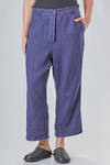 soft trousers, ankle-lenght, in washed linen canva - RUNDHOLZ 