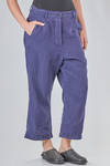 soft trousers, ankle-lenght, in washed linen canva - RUNDHOLZ 