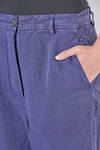 soft trousers, ankle-lenght, in washed linen canva - RUNDHOLZ 