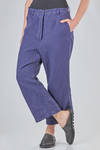 soft trousers, ankle-lenght, in washed linen canva - RUNDHOLZ 