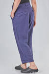 soft trousers, ankle-lenght, in washed linen canva - RUNDHOLZ 