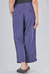 soft trousers, ankle-lenght, in washed linen canva - RUNDHOLZ 