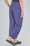 soft trousers, ankle-lenght, in washed linen canva - RUNDHOLZ 