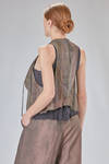gilet al fianco in twill tinto a freddo di viscosa e cotone stampati - ZIGGY CHEN 