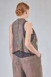 gilet al fianco in twill tinto a freddo di viscosa e cotone stampati - ZIGGY CHEN 