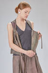 gilet al fianco in twill tinto a freddo di viscosa e cotone stampati - ZIGGY CHEN 