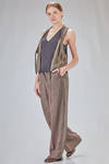 gilet al fianco in twill tinto a freddo di viscosa e cotone stampati - ZIGGY CHEN 