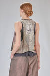 gilet al fianco in twill tinto a freddo di viscosa e cotone stampati - ZIGGY CHEN 