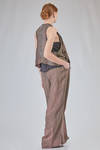 gilet al fianco in twill tinto a freddo di viscosa e cotone stampati - ZIGGY CHEN 
