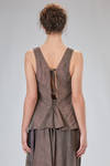 hip-lenght top in cold tinted viscose and cotton twill - ZIGGY CHEN 