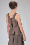 hip-lenght top in cold tinted viscose and cotton twill - ZIGGY CHEN 