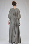 abito lungo, ampio e asimmetrico in twill stretch tinto a freddo di seta ed elastan - ZIGGY CHEN 