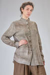 camicia lunga e dritta in tela fiammata di cotone, rayon e viscosa sovra-tinta - ZIGGY CHEN 