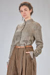 camicia lunga e dritta in tela fiammata di cotone, rayon e viscosa sovra-tinta - ZIGGY CHEN 