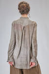 camicia lunga e dritta in tela fiammata di cotone, rayon e viscosa sovra-tinta - ZIGGY CHEN 