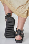 SWELL sandal in soft cowhide leather with woven waves pattern - TRIPPEN 