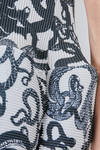 'sculpture' dress, longuette, in polyester plissé with tattoo print - MELITTA BAUMEISTER 