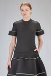 hip-lenght top, lean, in glittery viscose, polyester and spandex jersey - MELITTA BAUMEISTER 